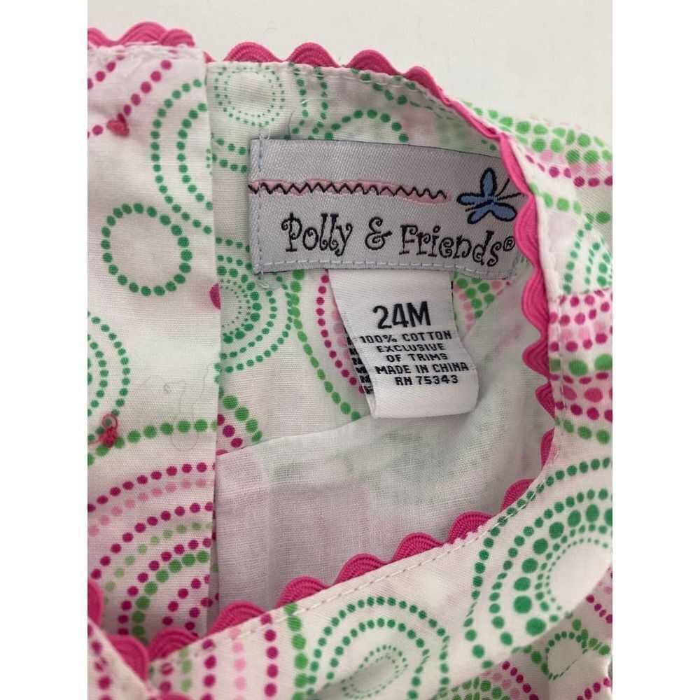 Polly & Freinds Dress Pink Green Spring Summer - Size 24 Months - Picture 3 of 7